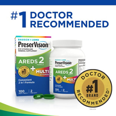 PreserVision AREDS 2 + Multivitamin 2-in-1  Eye Vitamin with Vitamin C D E and Zinc - 100 Count - Image 5