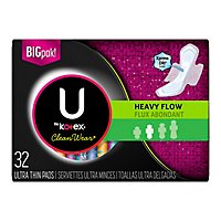 U by Kotex CleanWear Pads Ultra Thin with Wings Heavy Flow - 32 Count - Image 4