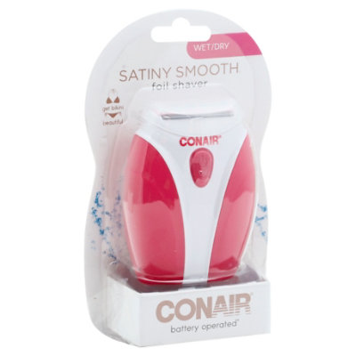Conair Satiny Smooth Shaver Foil Wet And Dry Battery Operated - Each