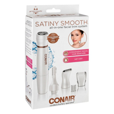 Conair Satiny Smooth Facial Trim System All In One Wet/Dry - Each