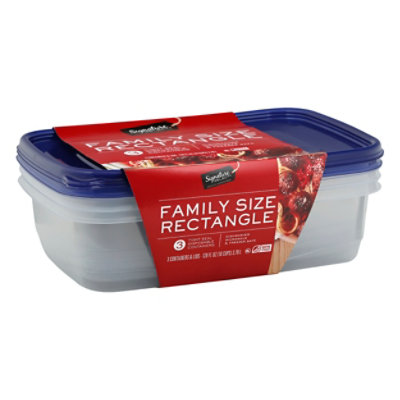 Signature SELECT Container Storage Tight Seal BPA Free Family Size - 3 Count