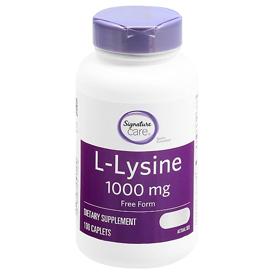 Signature Care L Lysine HCI 1000mg Dietary Supplement Tablet - 100 Count