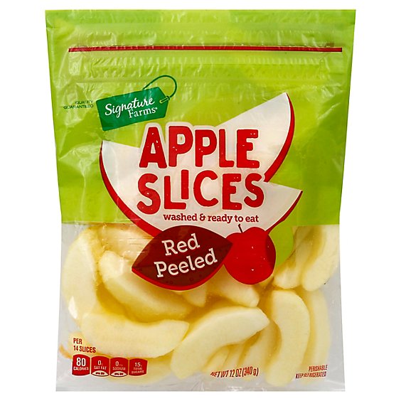Signature Farms Apple Slices Red Peeled - 12 Oz