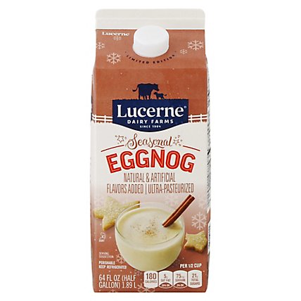 Lucerne Eggnog Ultra High Temperature Holiday - 64 Fl. Oz. - Image 1