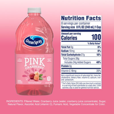 Ocean Spray Juice Drink Pink Cranberry - 64 Fl. Oz. - Image 4