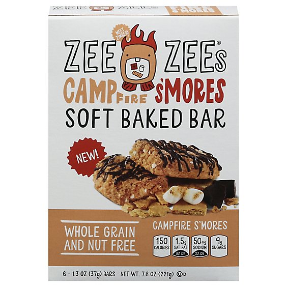 Zee Zees Soft Baked Bars Campfire Smores - 6-1.3 Oz