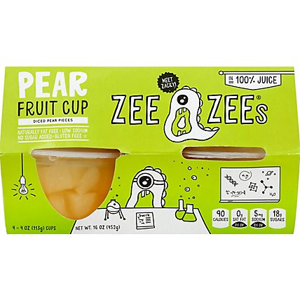 Zee Zees Fruit Cup In 100% Juice Pear Diced Pieces - 4-4 Oz - Image 2
