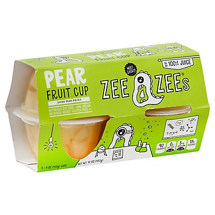 Zee Zees Fruit Cup In 100% Juice Pear Diced Pieces - 4-4 Oz - Image 1