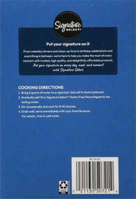 Signature SELECT Pasta Gluten Free Penne Rigate - 12 Oz - Image 6