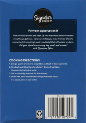 Signature SELECT Elbow Pasta Macaroni Gluten Free - 12 Oz - Image 5