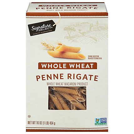 Signature SELECT Pasta Whole Wheat Penne Rigate - 16 Oz - Image 2