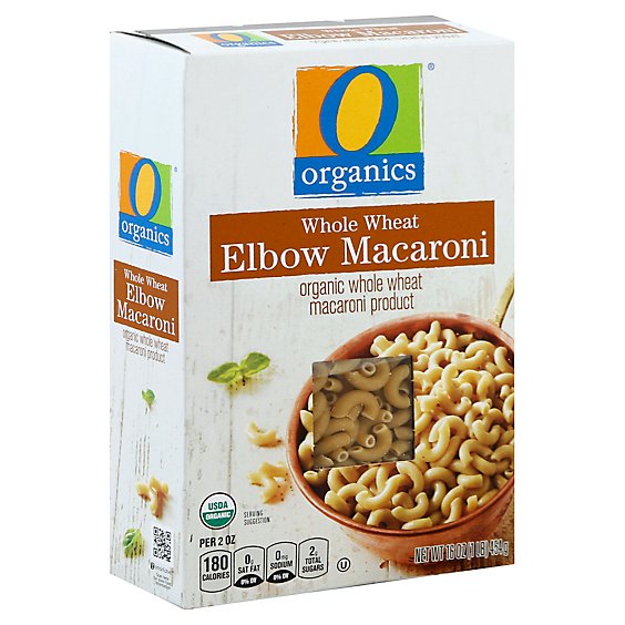 O Organics Pasta Elbow Macaroni Whole Wheat - 16 Oz