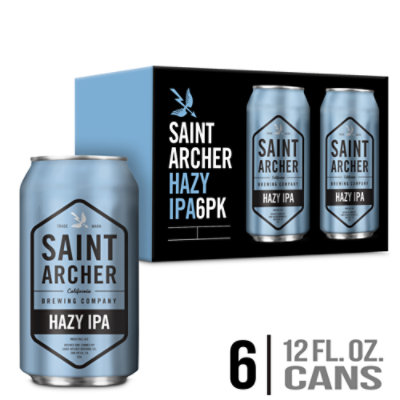  Saint Archer Beer Hazy IPA Cans 6.7% ABV - 6-12 Fl. Oz. 