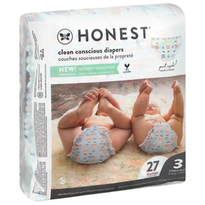 The Honest Company, Clean Conscious Disposable Baby Diapers, Above It All &  Giraffes Prints, Size NB, 108 Count (Select for More Options) 