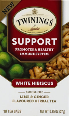 Twinings Herbal Tea Support White Hibiscus Lime & Ginger 18 Count - 0.95 Oz - Image 2