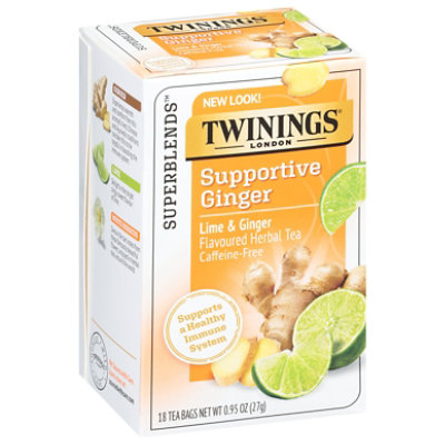 Twinings Herbal Tea Support White Hibiscus Lime & Ginger 18 Count - 0.95 Oz - Image 1