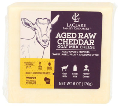 Laclare Aged Raw Goat Milk Cheddar - 6 Oz - Image 1