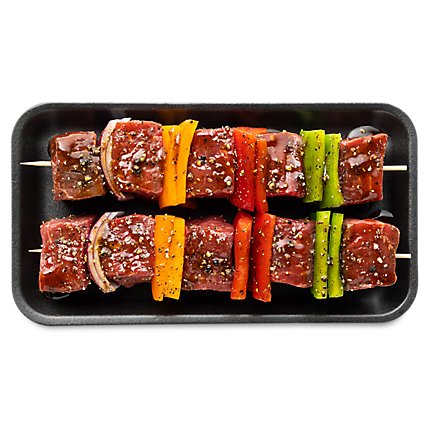 Meat Service Counter Beef Kabobs Black Pepper Marinated 1.5 Ounce Solution - 1.25 LB - Image 1