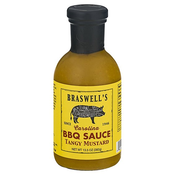 Braswells BBQ Sauce Tangy Mustard - 13.5 Oz