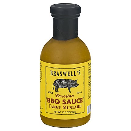 Braswells BBQ Sauce Tangy Mustard - 13.5 Oz - Image 1