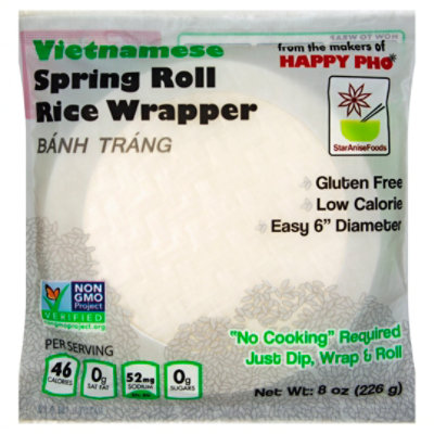 Star Anise Foods Spring Roll Wrapper White Rice Vietnamese - 8 Oz - Image 1