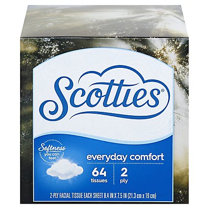 6 Pack Scotties Everyday Comfort Facial Tissues 64 Tissues per Box 