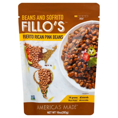Fillos Mild Puerto Rican Pink Beans Sofritos Pouch - 10 Oz