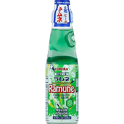 Kimura Ramune Soft Drink Carbonated Melon - 6.76 Fl. Oz. - Image 2