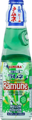 Kimura Ramune Soft Drink Carbonated Melon - 6.76 Fl. Oz. - Image 2
