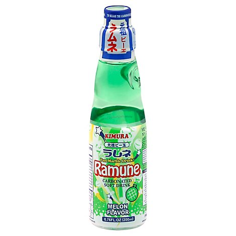 Kimura Ramune Soft Drink Carbonated Melon - 6.76 Fl. Oz.