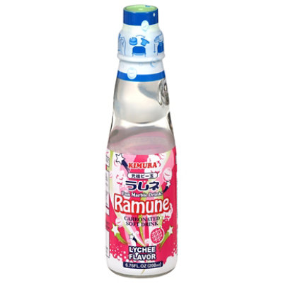 Kimura Ramune Soft Drink Carbonated Lychee - 6.76 Fl. Oz.