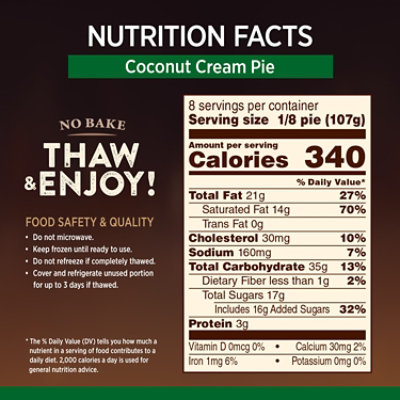 Marie Callender's Coconut Cream Pie Frozen Dessert  - 30.3 Oz - Image 4