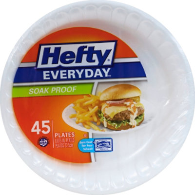 Hefty Everyday Plate Tableware 8-7/8 Inches White - 45 Count - Image 2