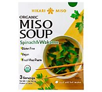 Hikari Organic Instant Miso Soup Spinach 3p - 1.7 Oz