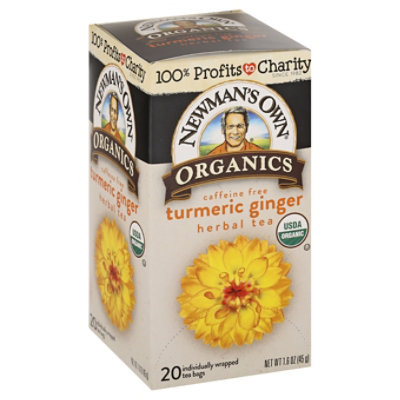 Newmans Own Organic Turmeric Ginger Herbal Tea 20 Count Albertsons
