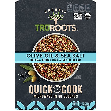 truRoots Organic Quick Cook Olive Oil and Sea Salt Quinoa Brown Rice and Lentil Blend - 8.5 Oz - Image 1