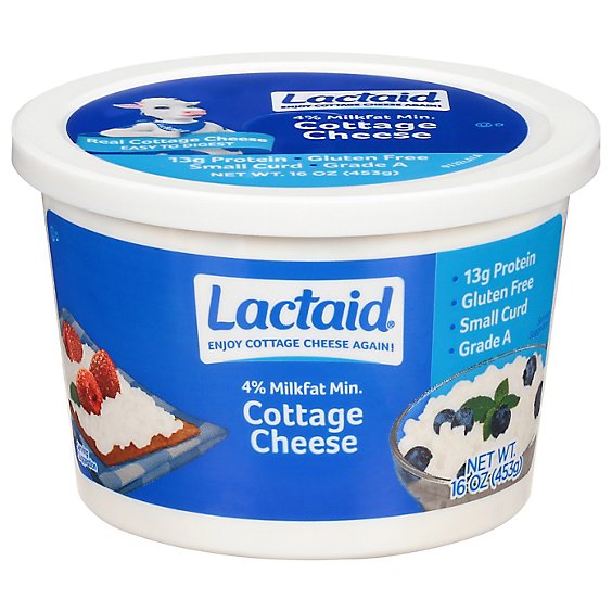 Lactaid 4% Cottage Cheese - 16 Oz