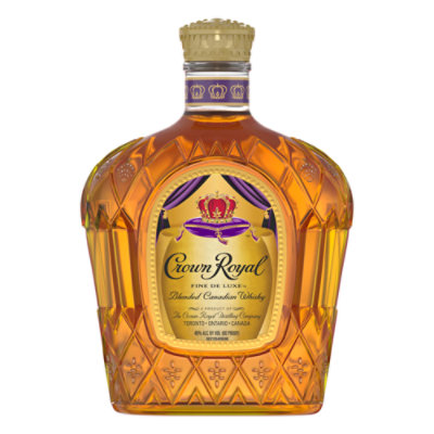 Crown Royal Fine De Luxe Blended Canadian Whisky Bottle with Two Signature Rocks Glasses - 750 Ml - Image 1