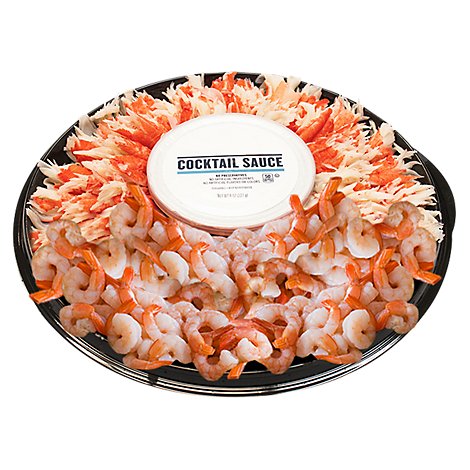 Petite Party Tray Cooked Shrimp And Alaskan Snow Crab Legs 16 Oz