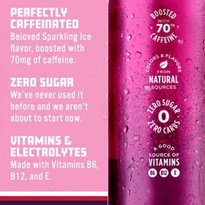 Sparkling ICE Sparkling Water With Caffeine Black Raspberry - 16 Fl. Oz. - Image 4