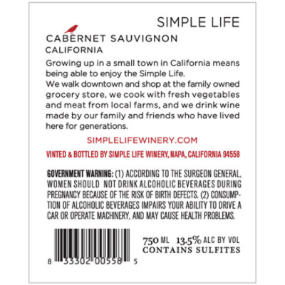 Simple Life Cabernet Sauvignon - 750 Ml - Image 3