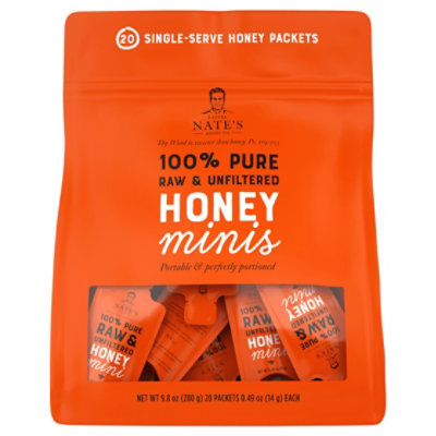 Nature Nates Honey Minis 100% Pure Raw Unfiltered 20 Count - 9.8 Oz ...