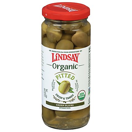 Lindsay Organic Greek Green Pitted Olives - 6 Oz - Image 2