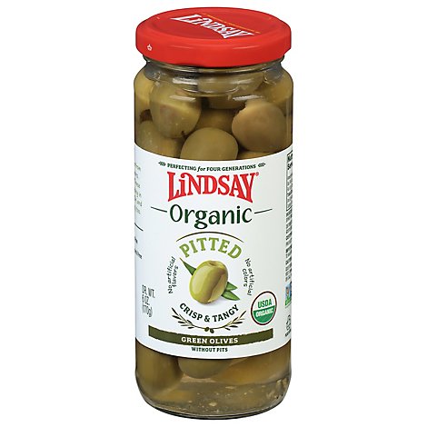 Lindsay Organic Greek Green Pitted Olives - 6 Oz