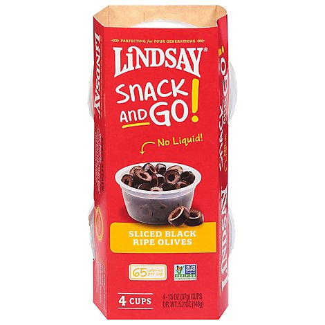 Lindsay Snack And Go Slcd Blk Olives Cup - 5.2 Oz