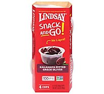 Lindsay Snack And Go Kalamata Greek Pitted Olive Cups - 5.6 Oz