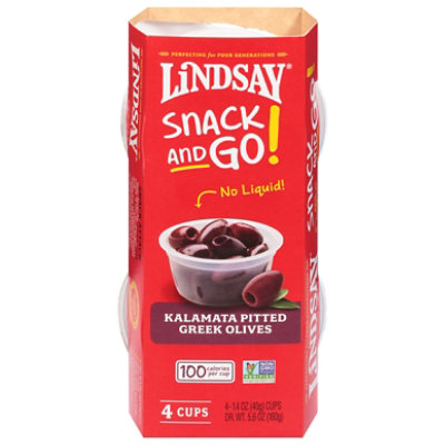 Lindsay Snack And Go Kalamata Greek Pitted Olive Cups - 5.6 Oz