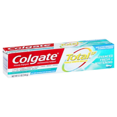 Colgate Total SF Toothpaste Gel Advanced Fresh + Whitening - 5.1 Oz