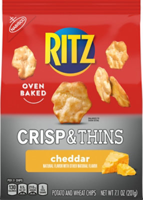 RITZ Crisp And Thins Cheddar Chips - 7.1 Oz - Image 2