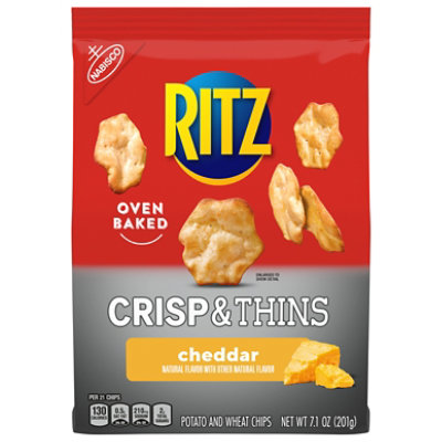 RITZ Crisp And Thins Cheddar Chips - 7.1 Oz - Image 1